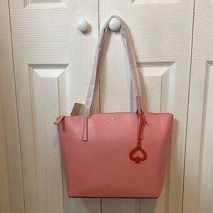 Kate Spade large tote Zina in bright carnation pink leather